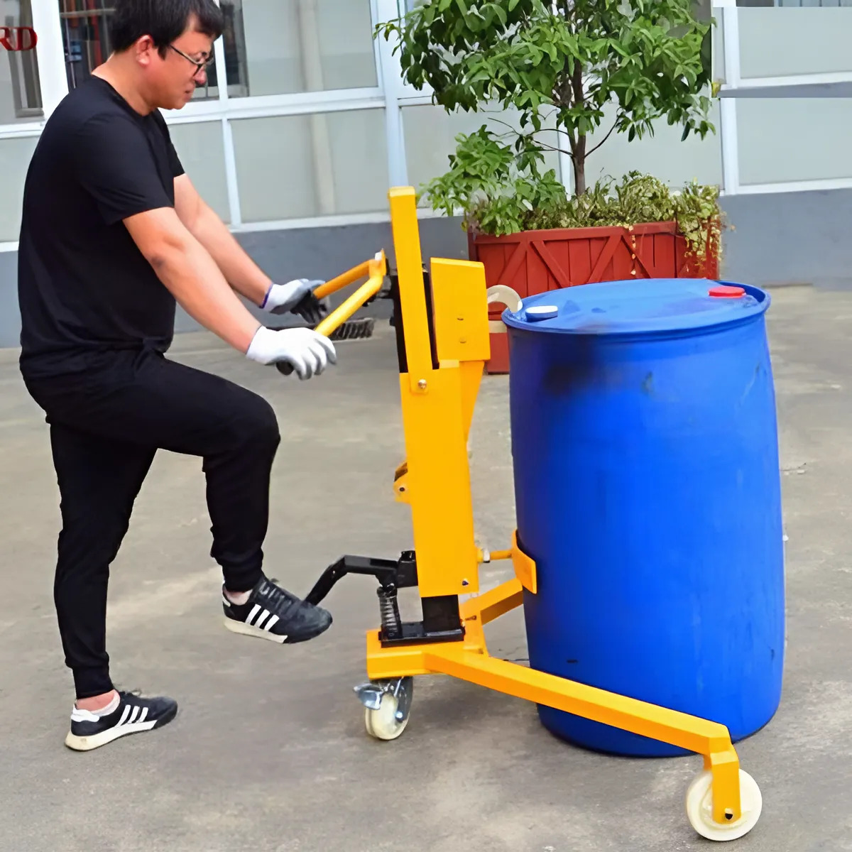 Thiết bị nâng đẩy phuy chân vuông - lên cao 400mm chỉ có tại Hưng Việt