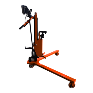 Xe nâng thùng phuy trên pallet có gắn cân điện tử