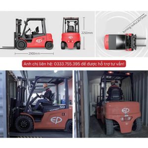Thiết kế nhỏ gọn và bán kính quay đầu lớn, giúp xe dễ dàng xoay sở trong cont và kho hẹp.